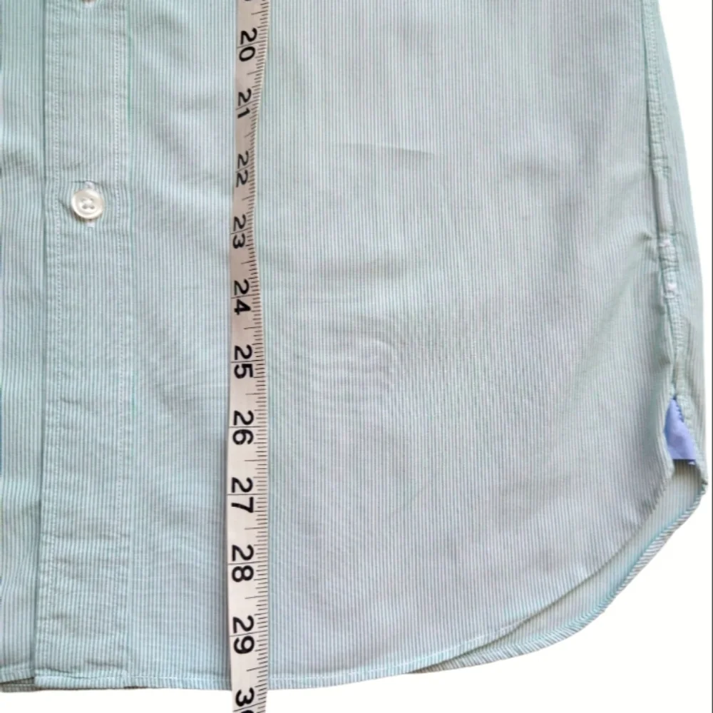 J. Crew Button Down Casual Cotton Pinstripes Long Sleeves Shirt Green Size Small